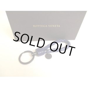 Photo: BOTTEGA BENETA Intrecciato Navy Blue Leather Key Chain Key Holder #a201