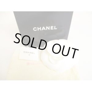 Photo: CHANEL Vintage Camelia White Canvas Corsage Brooch #a202