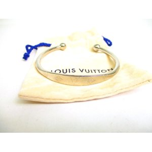 Photo: LOUIS VUITTON Monogram Silver Brass Bracelet Monogram Jonc #a212