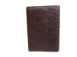 Photo2: GUCCI Guccishima GG Leather Dark Brown Passport Holders #a214