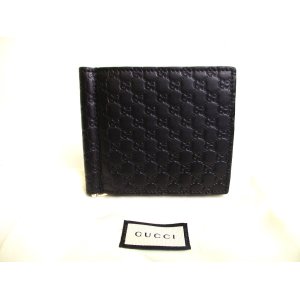 Photo: GUCCI Guccissima Black Leather Bifold Bill Wallet #a215