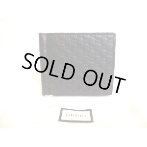 Photo: GUCCI Guccissima Black Leather Bifold Bill Wallet #a215