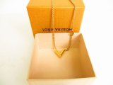 Photo: LOUIS VUITTON Gold Plated Essential V Chain Necklace #a216