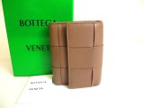 Photo: BOTTEGA VENETA Cassette Khaki Brown Leather Trifold Wallet Compact Wallet #a227