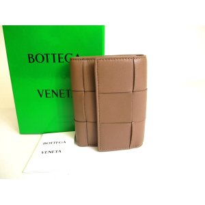 Photo: BOTTEGA VENETA Cassette Khaki Brown Leather Trifold Wallet Compact Wallet #a227