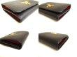 Photo7: PRADA Black Red Saffiano Leather Trifold Wallet Compact Wallet #a228