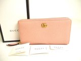 Photo: GUCCI Marmont GG Light Pink Leather Round Zip Long Wallet #a232