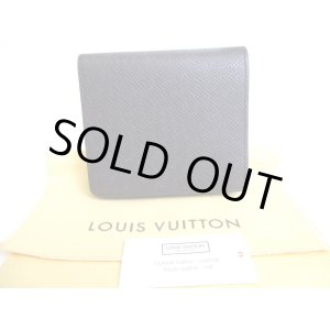 Photo: LOUIS VUITTON Ardoise Black Taiga Leather Bifold Wallet #a240