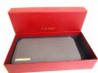 Photo12: Cartier Santos de Cartier Gray Leather Zip Around Zippy Wallet #a247