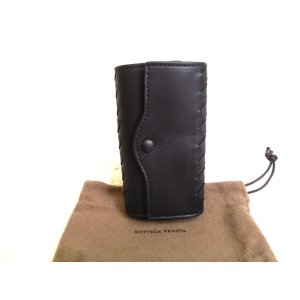 Photo: BOTTEGA VENETA Black Leather 6 Pics Key Cases #a248