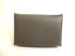 Photo2: HERMES Gray Evercolor Leather Card Case Card Holder Calvi #a249