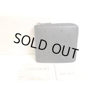 Photo: Jimmy Choo Black Leather Bifold Wallet Compact Wallet LAWRENCE #a250