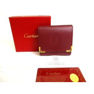 Photo: Cartier Must de Cartier Bordeaux Leather Coin Purse #a252