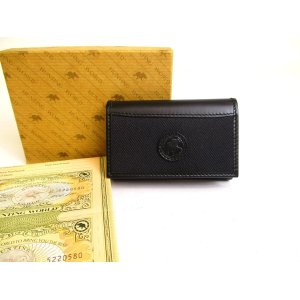 Photo: HUNTING WORLD Safari Black Canvas Leather 6 Pics Key Cases #a255