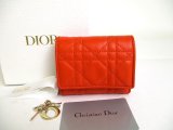 Photo: Christian Dior Cannage Orange Leather Lady Dior Trifold Wallet #a258