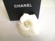 Photo1: CHANEL Camelia White Canvas Corsage Brooch #a261