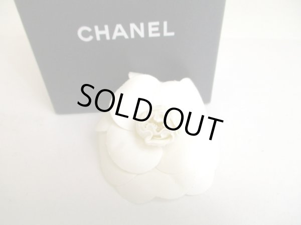 Photo1: CHANEL Camelia White Canvas Corsage Brooch #a261