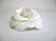 Photo4: CHANEL Camelia White Canvas Corsage Brooch #a261