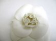 Photo6: CHANEL Camelia White Canvas Corsage Brooch #a261