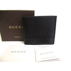 Photo: GUCCI GG Guccissima Black Signature Leather Bifold Wallet #a265