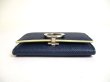 Photo5: BVLGARI BVLGARI Navy Blue Leather Coin Purse #a266