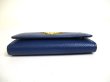 Photo5: PRADA Blue Saffiano Metal Leather 4 Pics Key Chain #a267