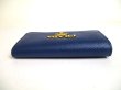 Photo6: PRADA Blue Saffiano Metal Leather 4 Pics Key Chain #a267