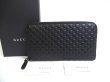 Photo1: GUCCI Guccissima Black Leather Round Zip Long Wallet #a271