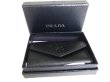 Photo12: PRADA Black Saffiano Shine Leather 4 Pics Key Chain #a276