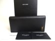 Photo1: Saint Laurent YSL Tiny Monogram Black Leather Flap Long Wallet #a277