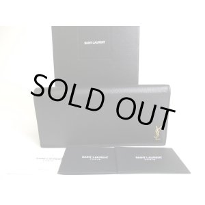 Photo: Saint Laurent YSL Tiny Monogram Black Leather Flap Long Wallet #a277