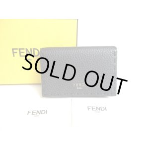Photo: FENDI Black Leather Silver H/W Credit Card Business Card Holder #a281