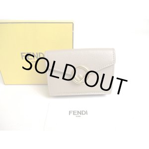 Photo: FENDI F IS FENDI FF Khaki Brown Leather Gold H/W Micro Trifold Wallet #a282