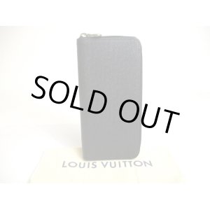 Photo: LOUIS VUITTON Taiga Black Leather Zippey Wallet Zippy Vertical #a285