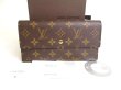 Photo1: LOUIS VUITTON Monogram Brown Leather Flap Long Wallet Tresor #a287