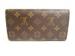 Photo2: LOUIS VUITTON Monogram Brown Leather Flap Long Wallet Tresor #a287