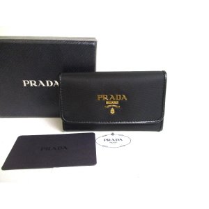 Photo: PRADA Black Nylon and Leather Gold H/W 6 Pics Key Chain #a289