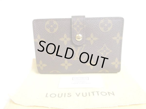 Photo1: LOUIS VUITTON Monogram Brown Leather Bifold Wallet Viennois #a295