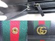 Photo9: GUCCI Double G Black Leather Web stripe Flap Long Wallet #a298