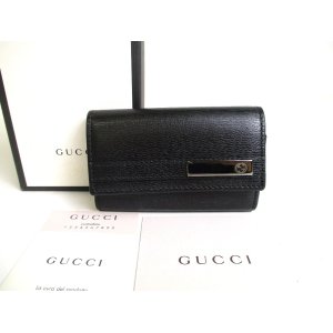 Photo: GUCCI Interlocking G Black Leather 6 Pics Key Cases #a300