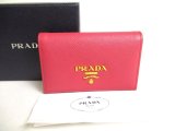 Photo: PRADA Pink Saffiano Leather Card Case Card Holder #a302