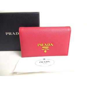 Photo: PRADA Pink Saffiano Leather Card Case Card Holder #a302