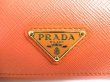 Photo10: PRADA Orange Saffiano Triangle Leather 4 Pics Key Chain #a303