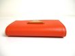 Photo6: PRADA Orange Saffiano Triangle Leather 4 Pics Key Chain #a303