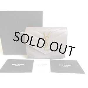 Photo: Saint Laurent YSL Gray Leather CASSANDRE MATELASSE Trifold Wallet Compact Wallet #a304