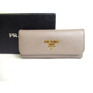 Photo: PRADA Gray Saffiano Leather 6 Pics Key Chain #a305