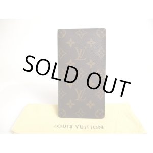 Photo: LOUIS VUITTON Monogram Brown Leather Flap Checkbook Bill Wallet #a307