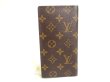 Photo2: LOUIS VUITTON Monogram Brown Leather Flap Checkbook Bill Wallet #a307