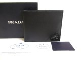 Photo: PRADA Saffiano Metal Black Leather Bifold Wallet Compact Wallet #a312