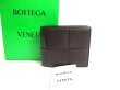 Photo1: BOTTEGA VENETA Dark Brown Leather Cassette Bi-Fold Wallet #a314